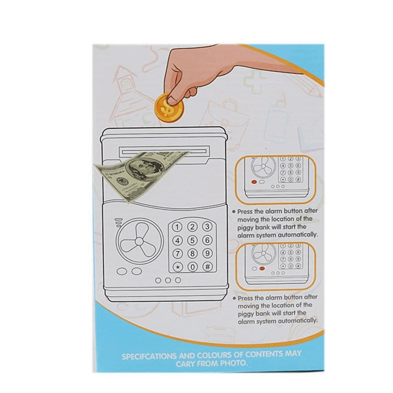 Cartoon money bank smart telephone booth