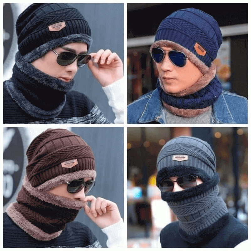 Wool hat with winter velvet hedging plus thick wool