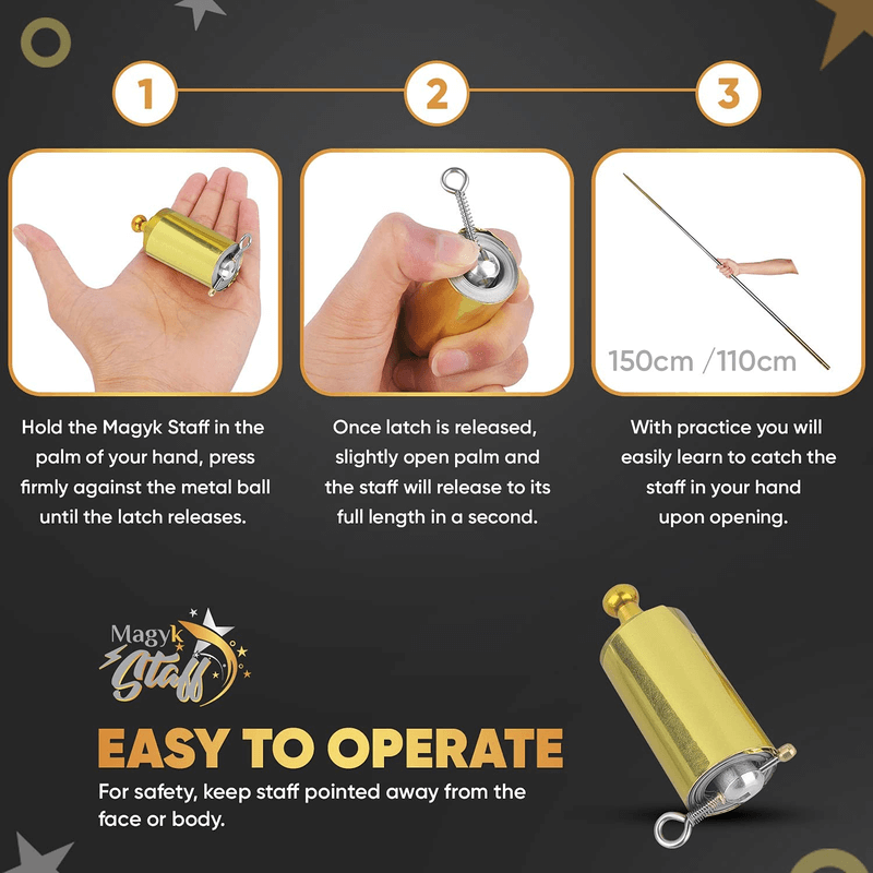 Magic extendable metal stick for self defence and fun