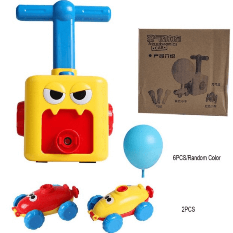 Vehicle air pressure balloon inflator educational toy