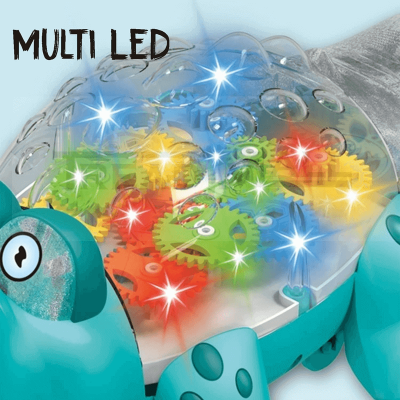 Transparent gear electric crocodile rotation toy