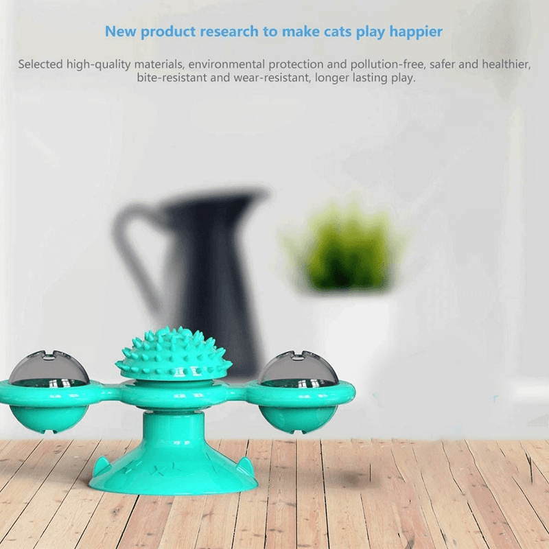 2 in1 cat turntable toy windmill groomer toy