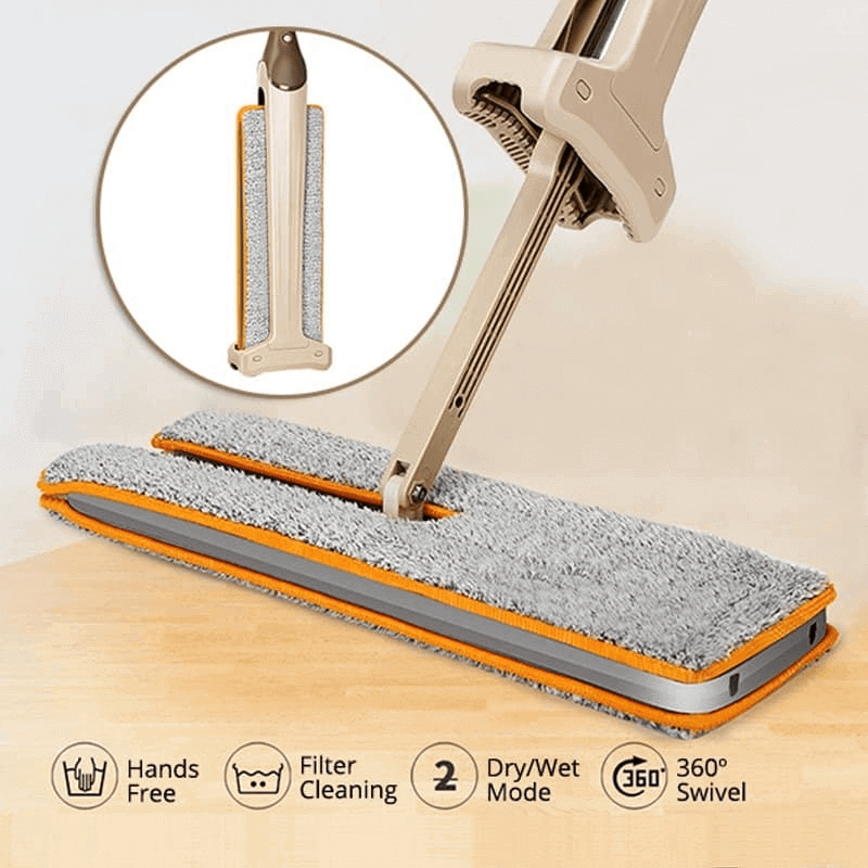 Self wringing double sided mop
