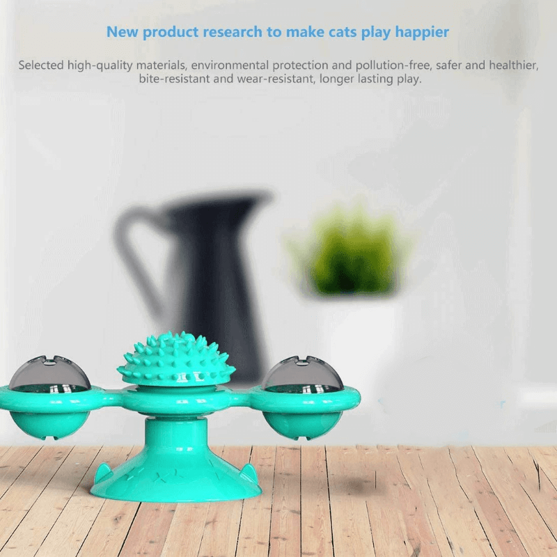 2 in1 cat turntable toy windmill groomer toy