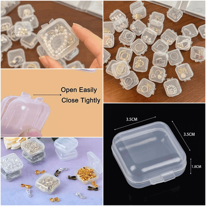10 pcs transparent mini jewelry storage box