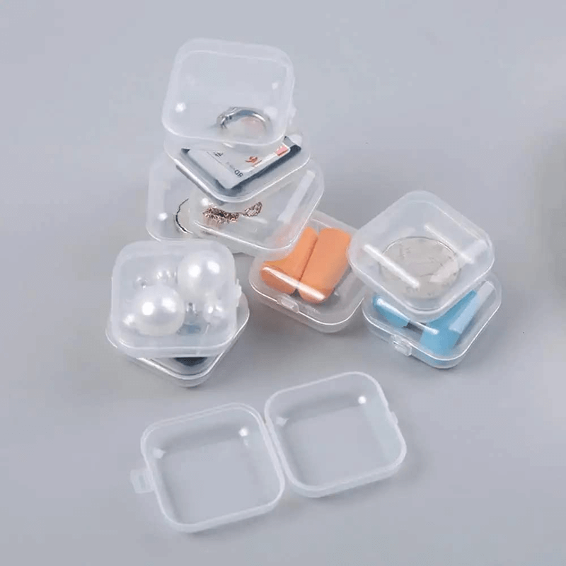 10 pcs transparent mini jewelry storage box