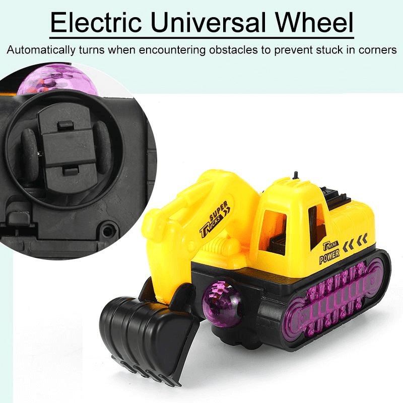 Led music color change bulldozer baby toy car
