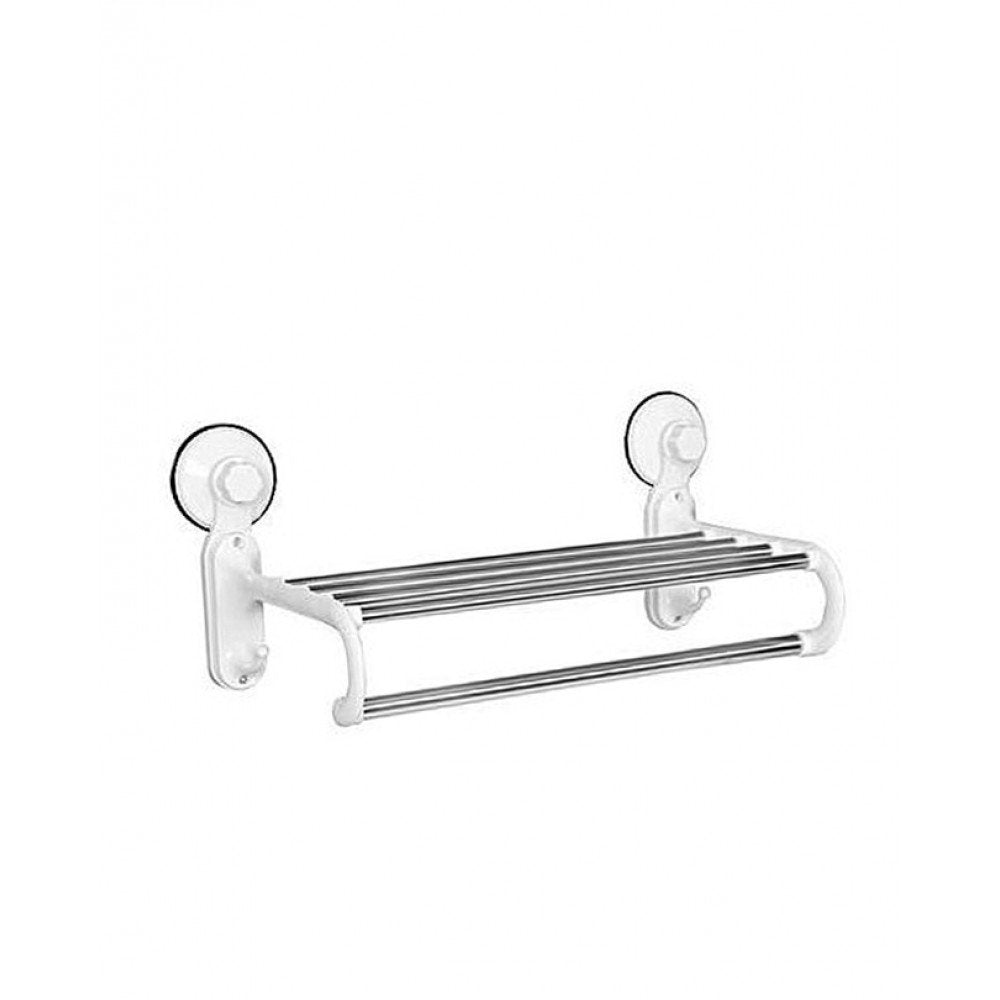 Bath towel rack with suction cup