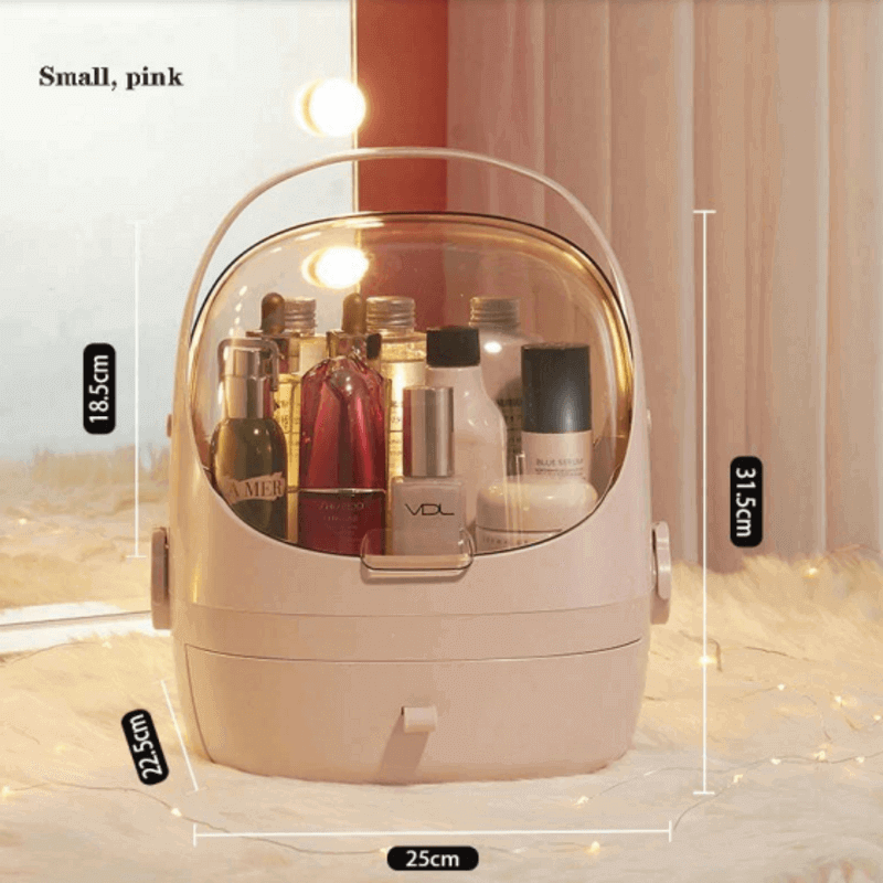 Space capsule open display makeup organizer