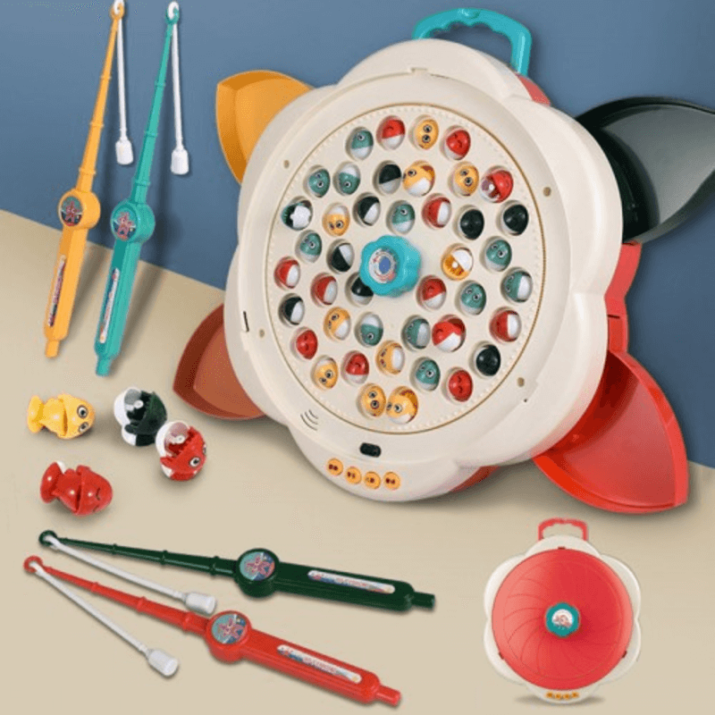 3 in 1 fishing game electric rotating board kids toy