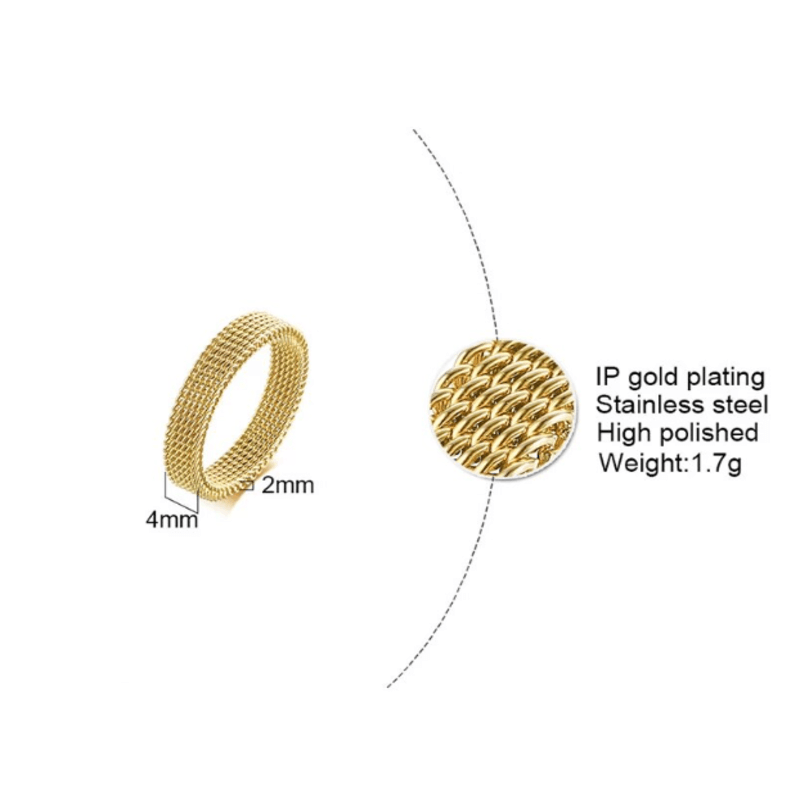 Mesh wedding rings for women & men
