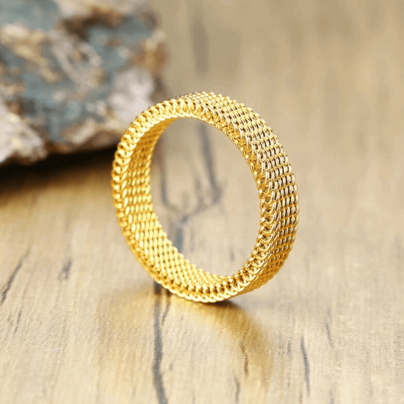 Mesh wedding rings for women & men
