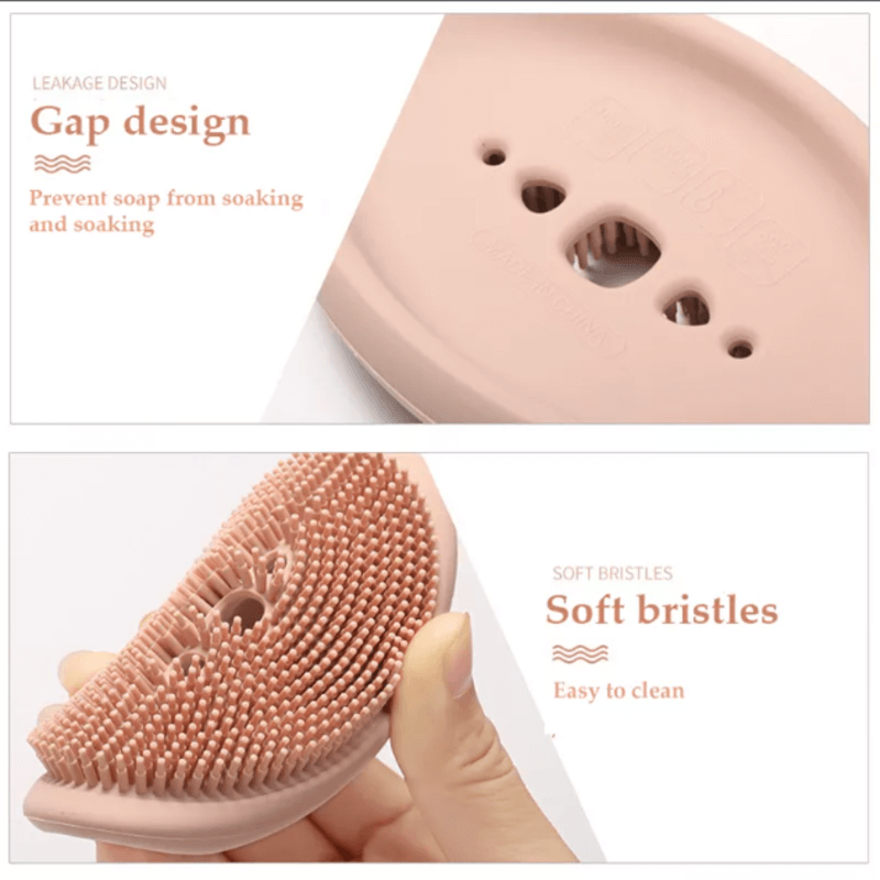 3 pcs 2 in 1 silicone cleaning brush and caddy