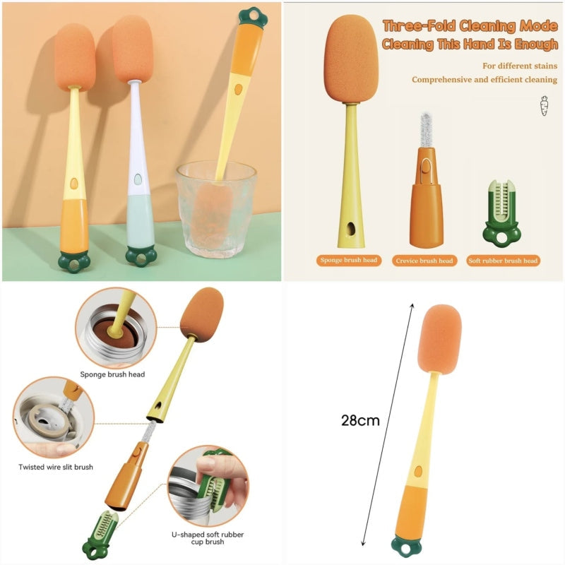 3 in 1 multifunctional long handle cleaning cup brush - Prozone