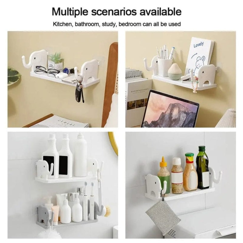 Multifunctional elephant shape wall mounted storage shelf - Prozone