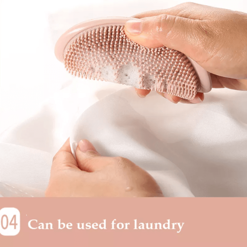 3 pcs 2 in 1 silicone cleaning brush and caddy
