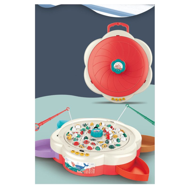 3 in 1 fishing game electric rotating board kids toy