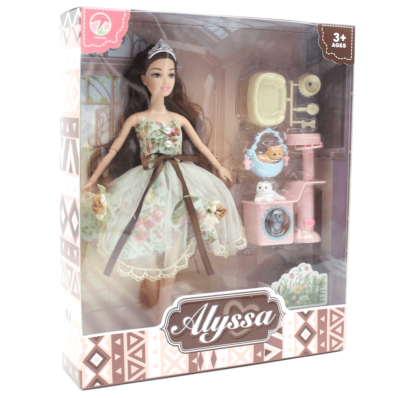Alyssa doll set with hair and accessories toy