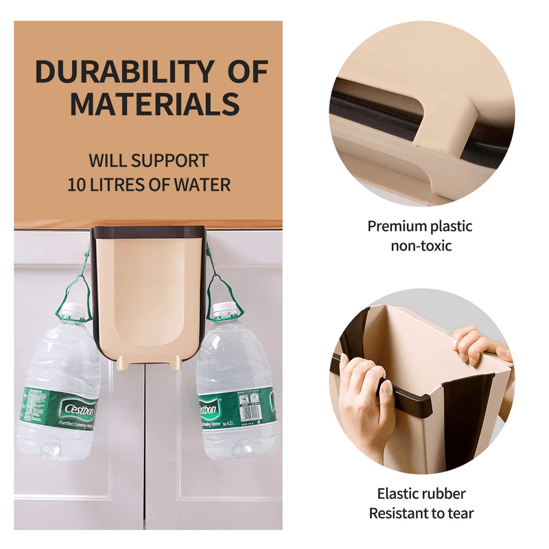 Foldable cabinet trash bin travel size