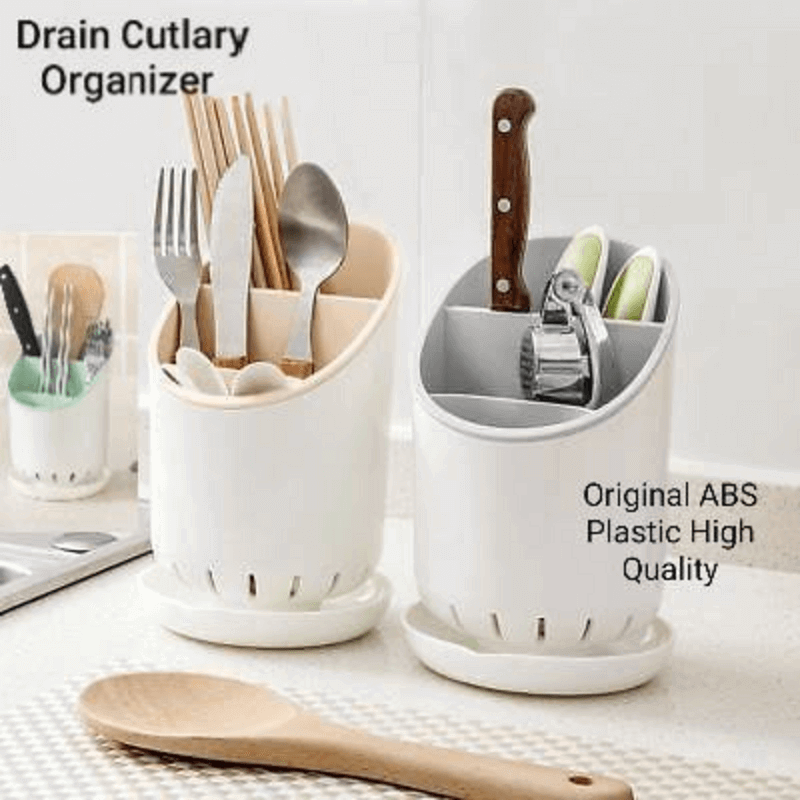 Spoon holder drain cutlery organizer