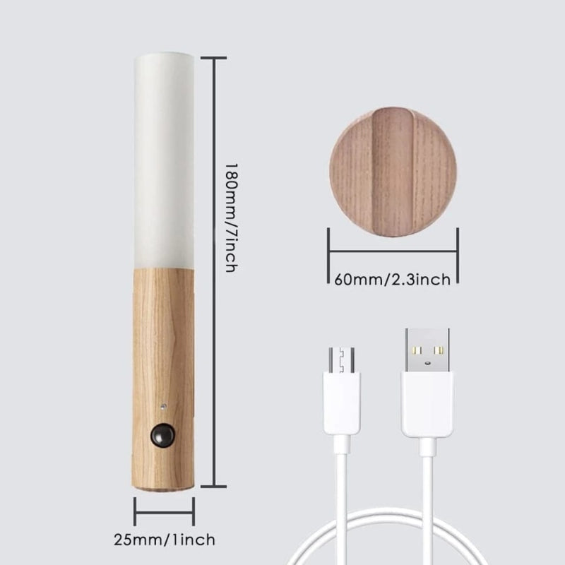 Led wood night light pir motion sensor wall lamp - Prozone
