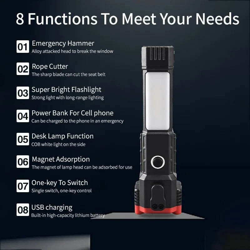 Portable led flashlight with hammer - Prozone