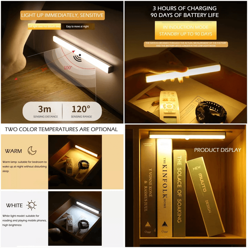 Motion sensor chargeable led light 12cm