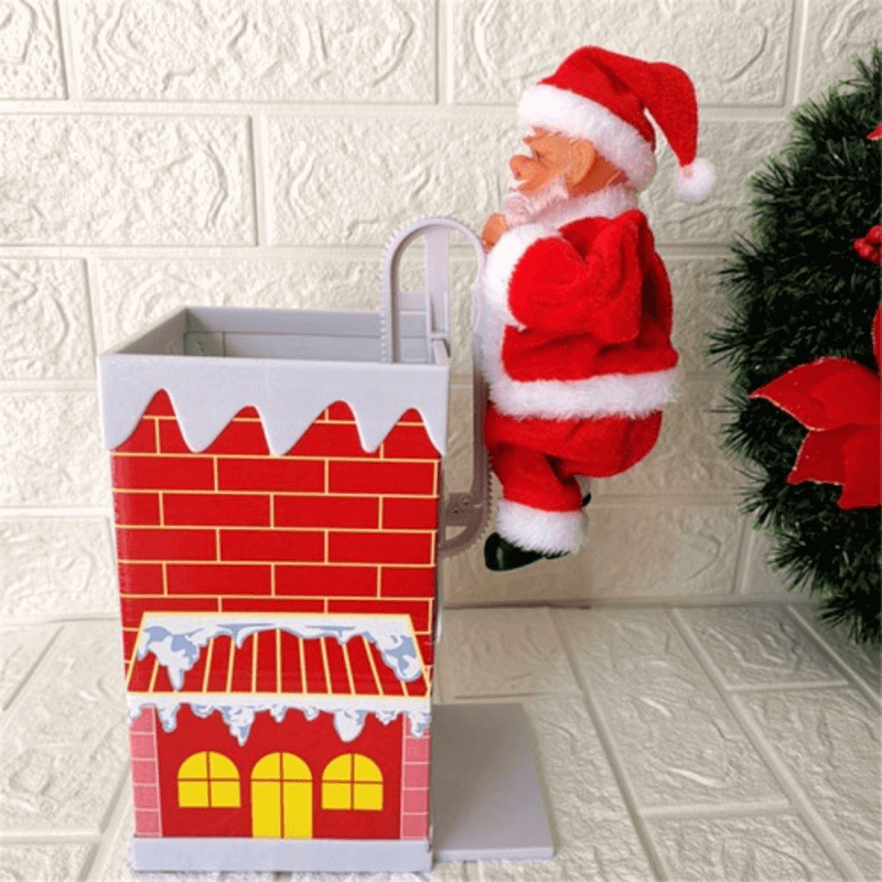 Santa claus climbing chimney electric wall toy