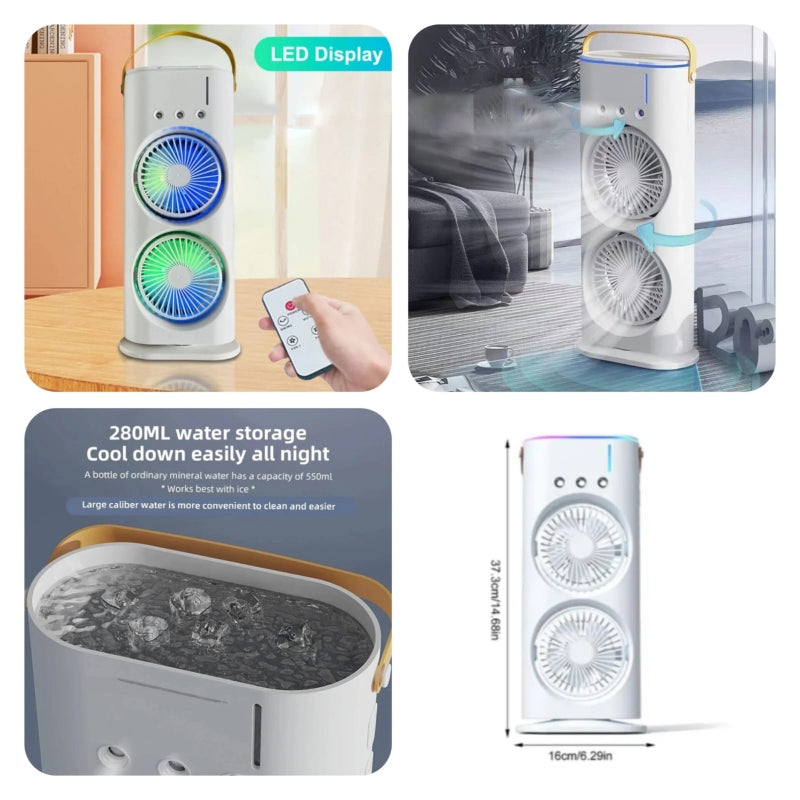 Aqua breeze oscillating rechargeable misting fan - Prozone