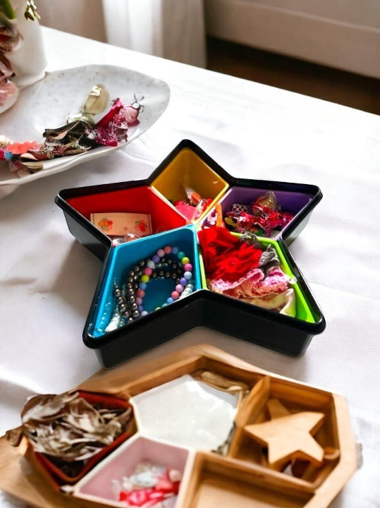 Star Shape 5 Cell Colorful Spice Rack Set with Lid - Prozone