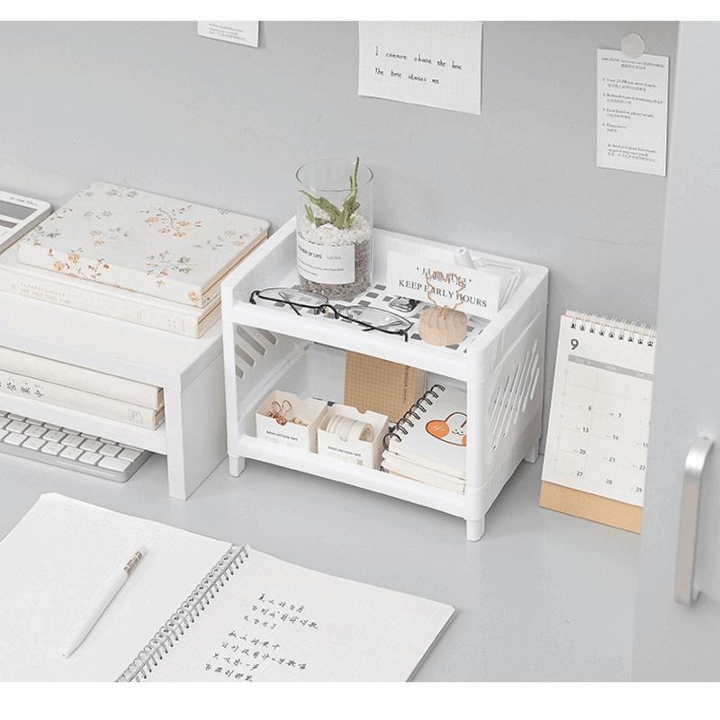 2 tier storage rack desktop organizer