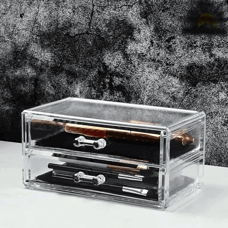 Transparent drawer style makeup organizer