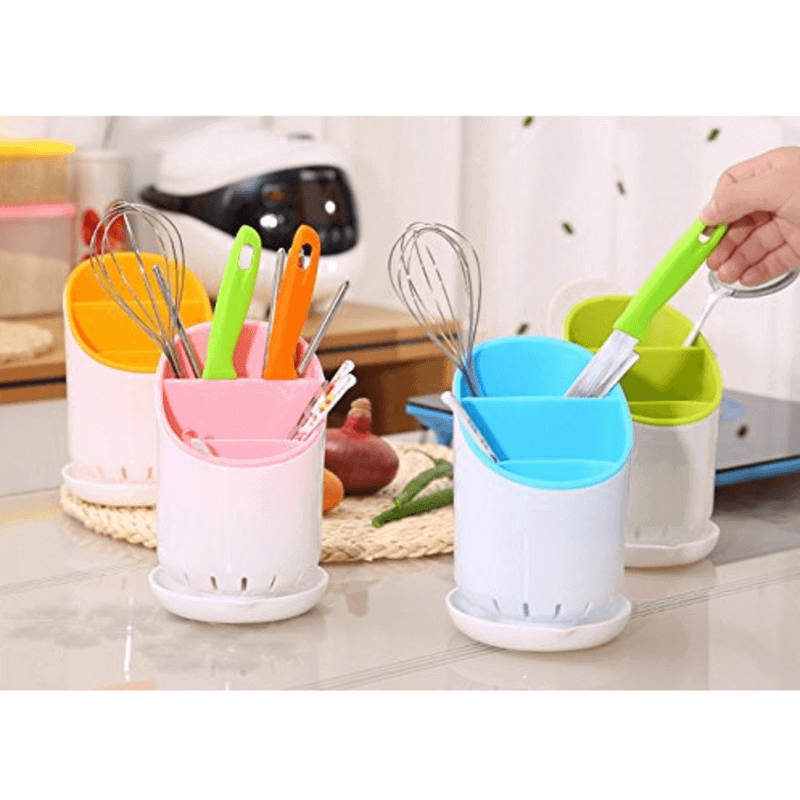 Spoon holder drain cutlery organizer