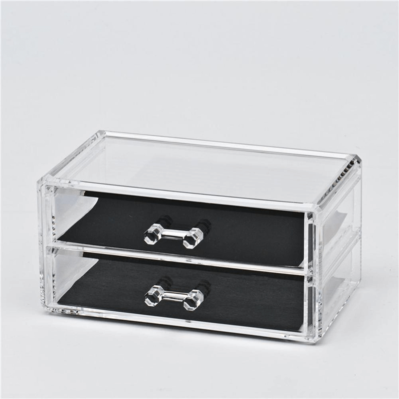 Transparent drawer style makeup organizer