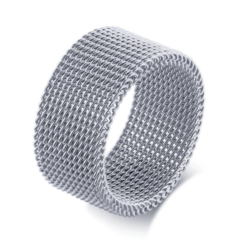 Stainless steel mesh band rings unisex