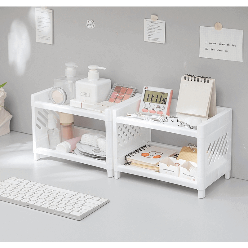 2 tier storage rack desktop organizer