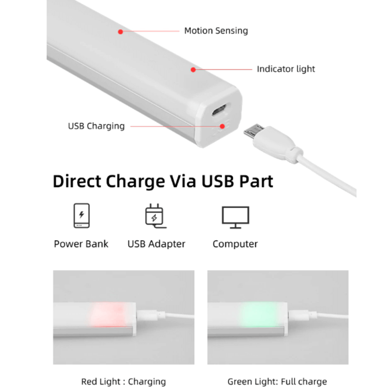 Motion sensor chargeable led light 12cm