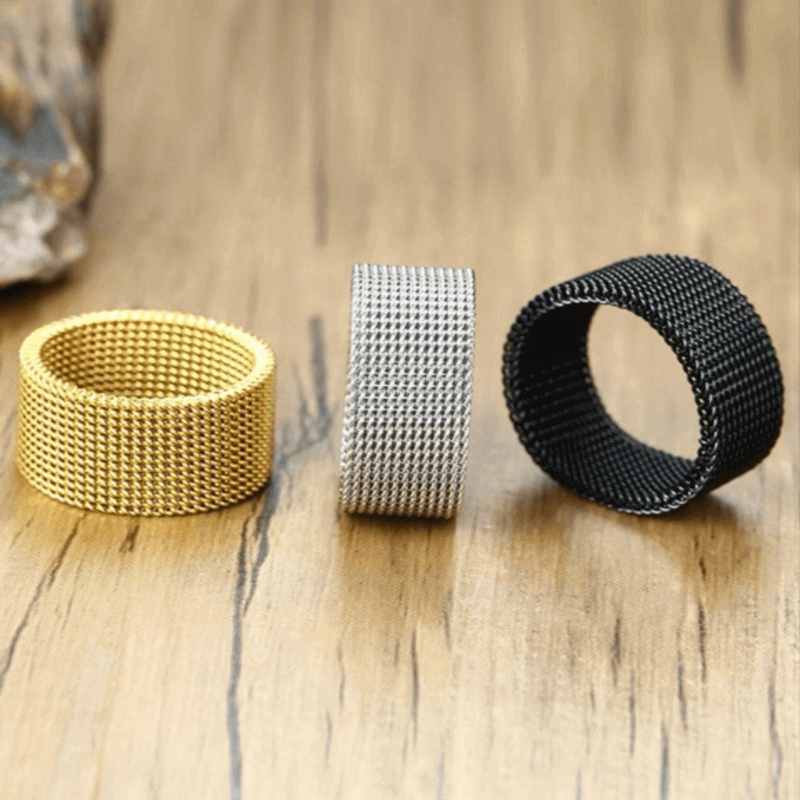 Stainless steel mesh band rings unisex