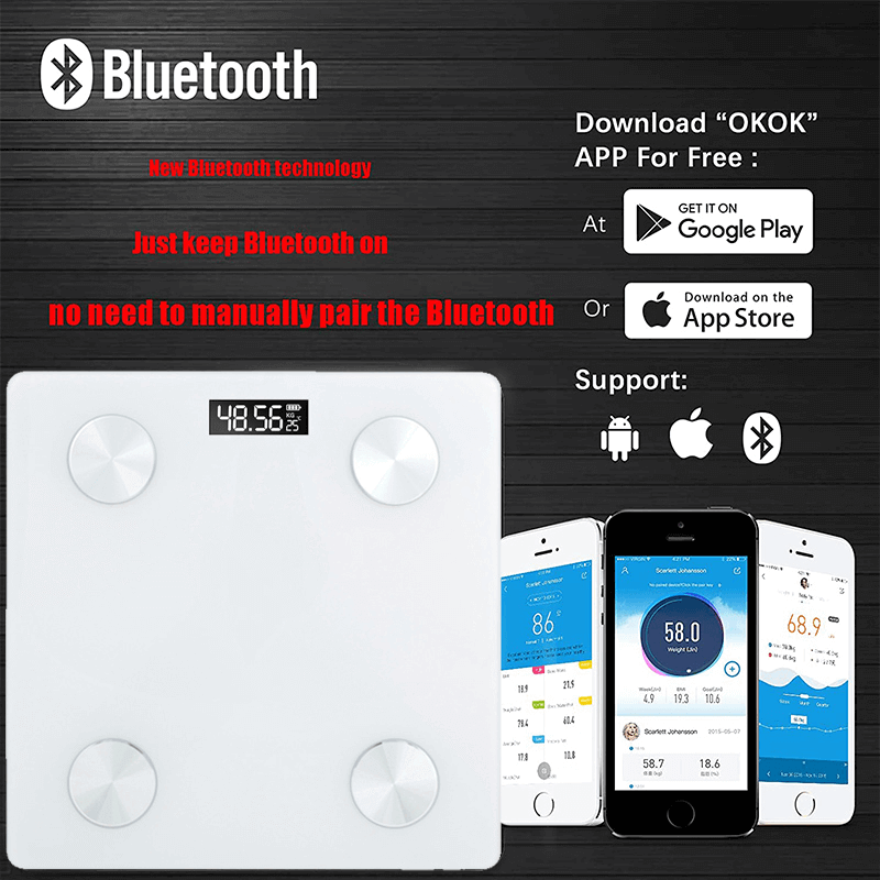 Electric smart bluetooth digital scale lcd