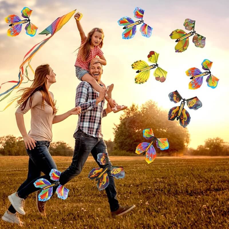 Stress relief flying butterfly novelty magic toy pack of 6