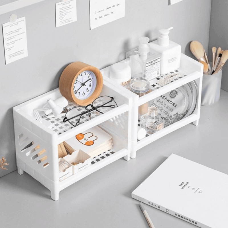 2 tier storage rack desktop organizer
