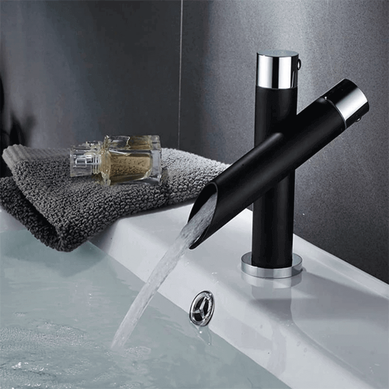 Basin faucet black hot cold single handle