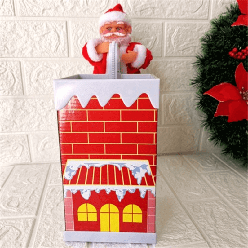 Santa claus climbing chimney electric wall toy