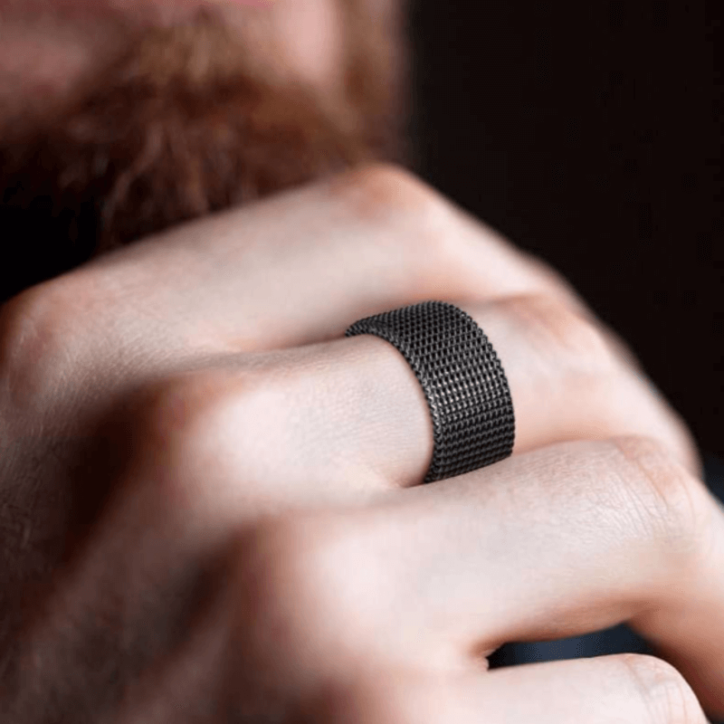 Stainless steel mesh band rings unisex