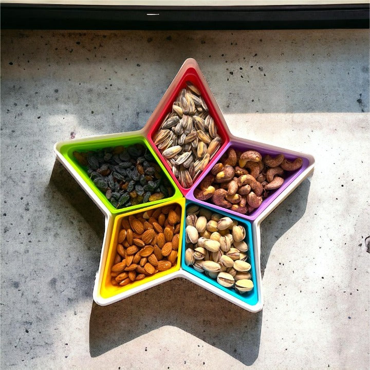 Star Shape 5 Cell Colorful Spice Rack Set with Lid - Prozone