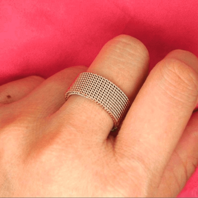 Stainless steel mesh band rings unisex