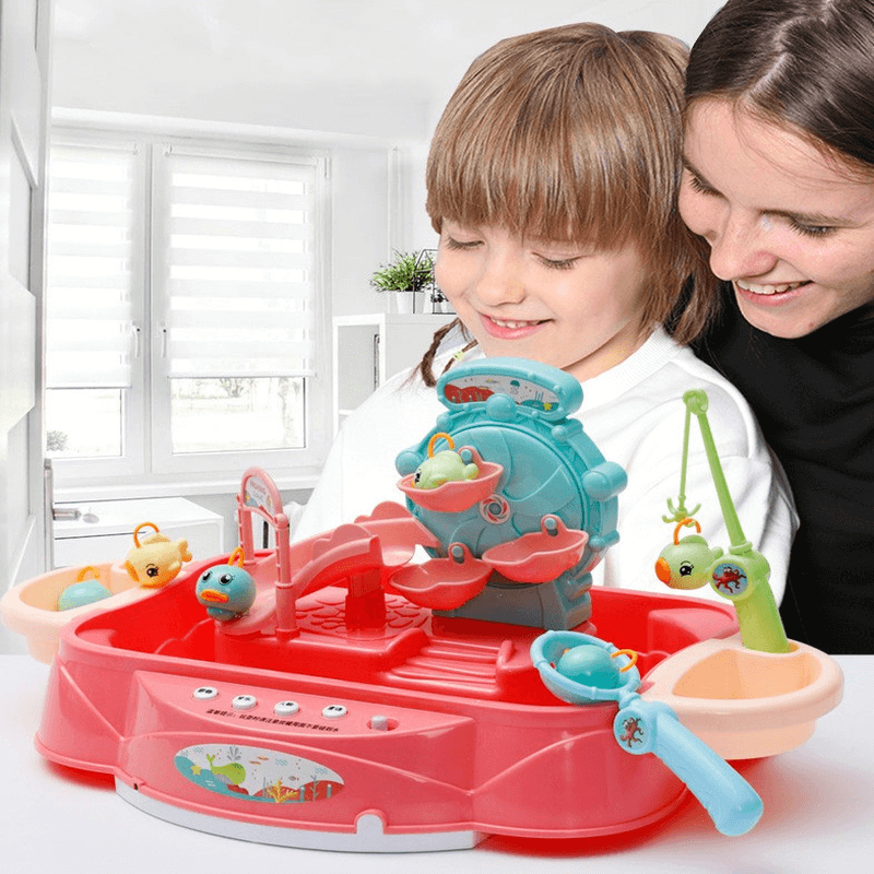 Rotating fish game interactive board game