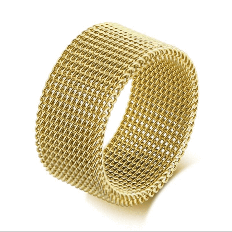 Stainless steel mesh band rings unisex
