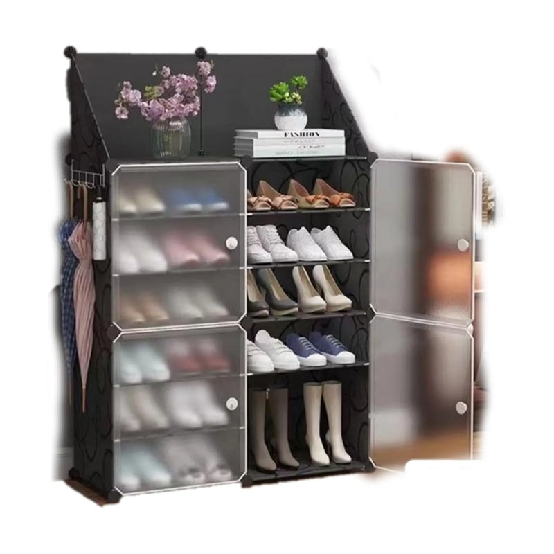 Multilayer door portable plastic shoe cabinet - Prozone