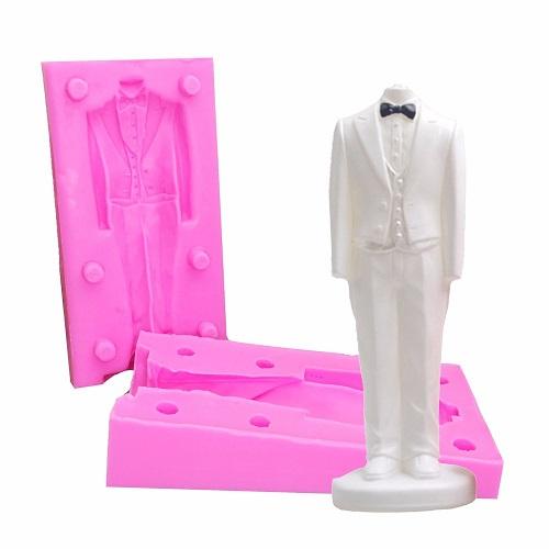 3d man suit silicone mold chocolate - Prozone